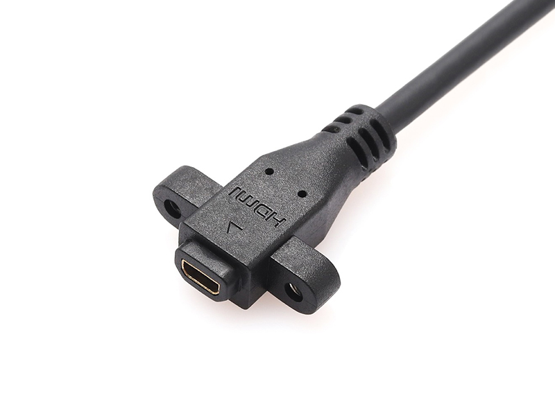 STANDARD MICRO HDMI SOCKET PANEL MOUNT PRE-MOLDED CABLE ASSEMBLY - YAMETER