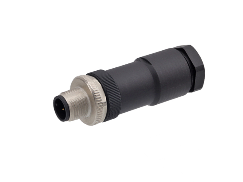 A CODE M12 SENSOR CONNECTOR MALE FIELD INSTALLATION PLUG STRAIGHT TWO CABLES