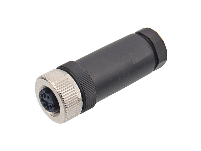 M12 CONNECTOR D CODE FEMALE SCREW TERMINATION FIELD INSTALLATION 4PIN SOCKET STRAIGHT