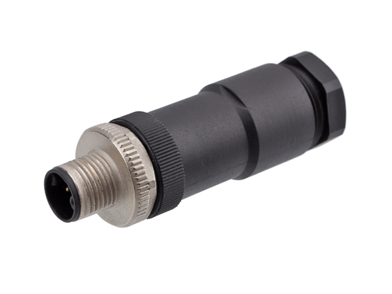 K CODE M12 POWER CONNECTOR MALE FIELD INSTALLATION PLUG STRAIGHT