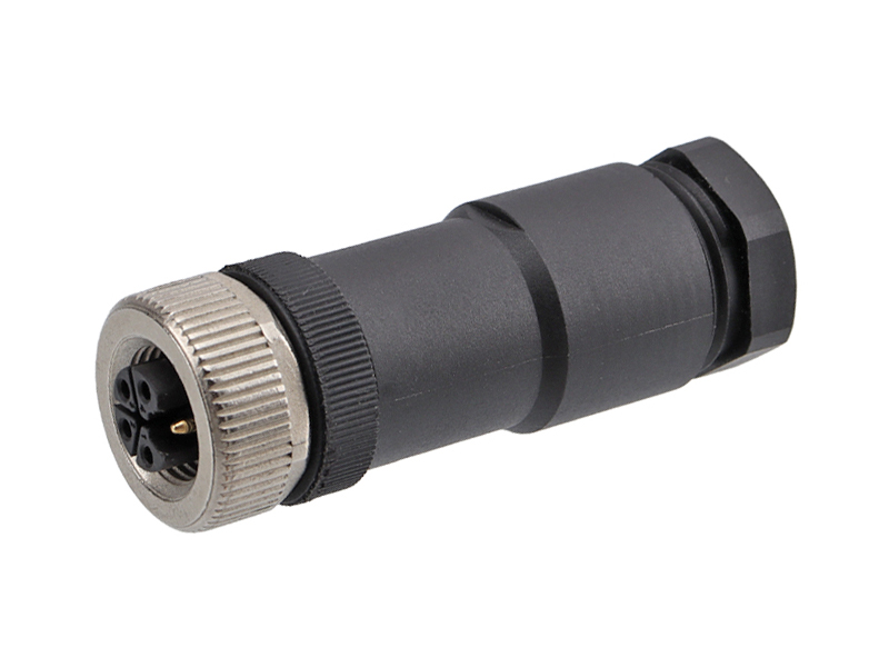 L CODE M12 POWER CONNECTOR FEMALE FIELD INSTALLATION SOCKET STRAIGHT