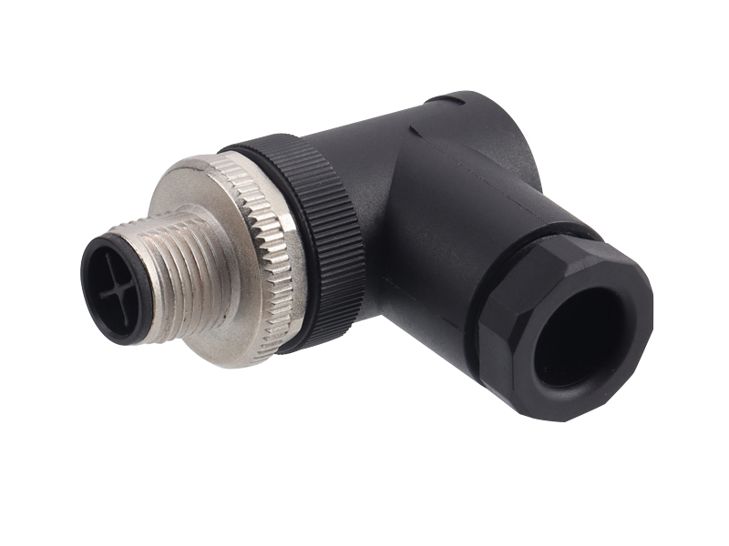 S CODE M12 POWER CONNECTOR MALE FIELD INSTALLATION PLUG RIGHT ANGLE