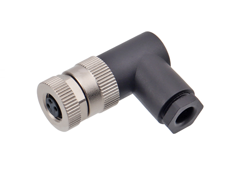 M8 SENSOR CONNECTOR 3PIN A CODE SOCKET FIELD INSTALLATION FEMALE SOLDER PINS RIGHT ANGLE