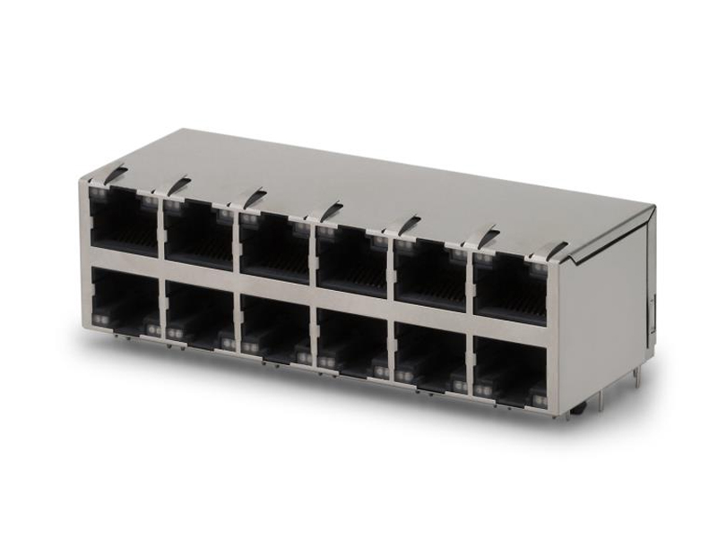 RJ45 JACK 12PORT SOCKET NETWORK INTERFACE I/O CONNECTOR DIP
